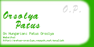 orsolya patus business card